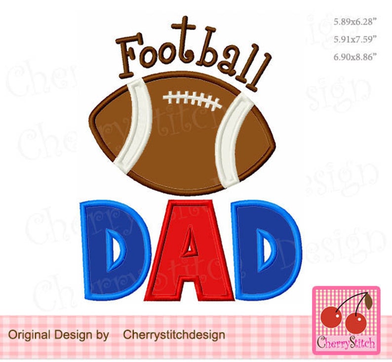 Football DAD Sports Machine Embroidery Applique Design SPORT41 Etsy Football dad machine embroidery designs
