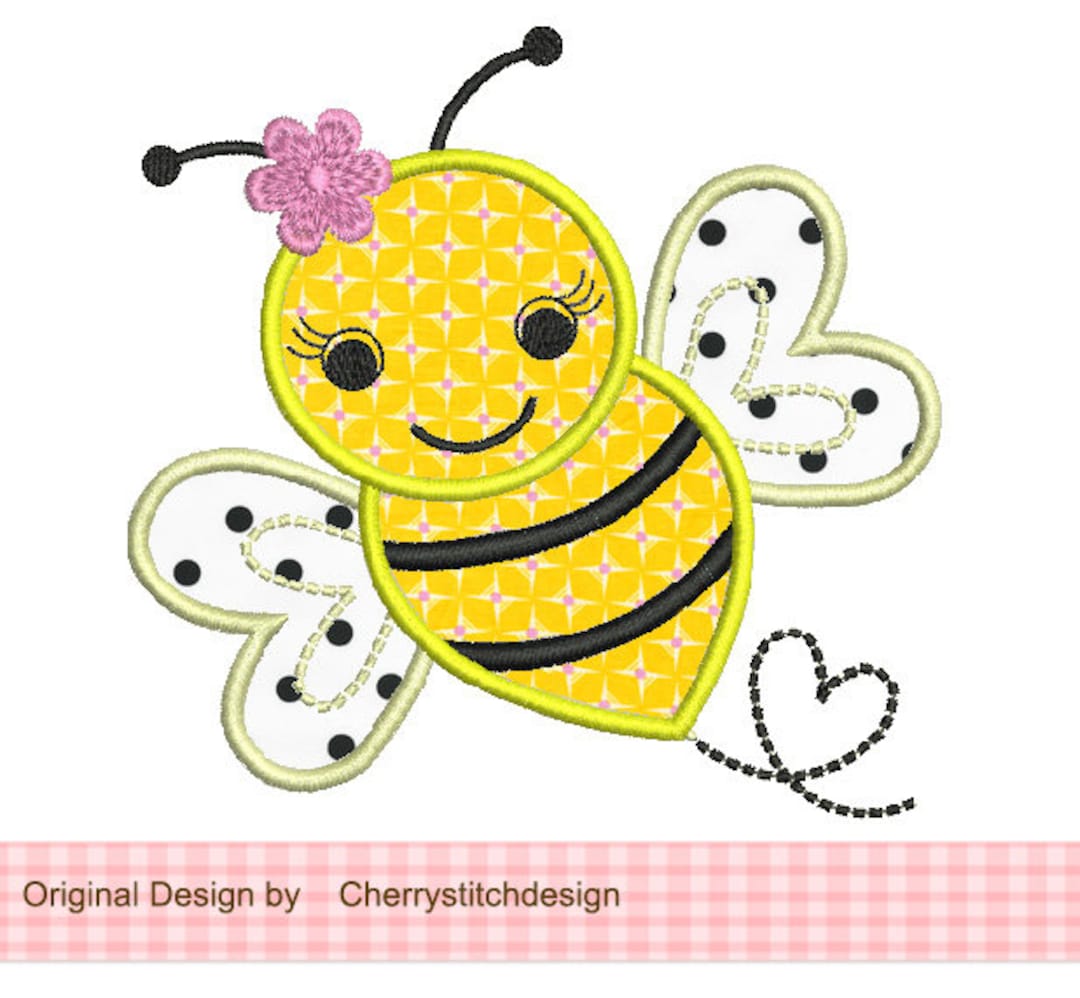 Bumble Bee Machine Applique - Embroidery Design for DIY Projects - Etsy