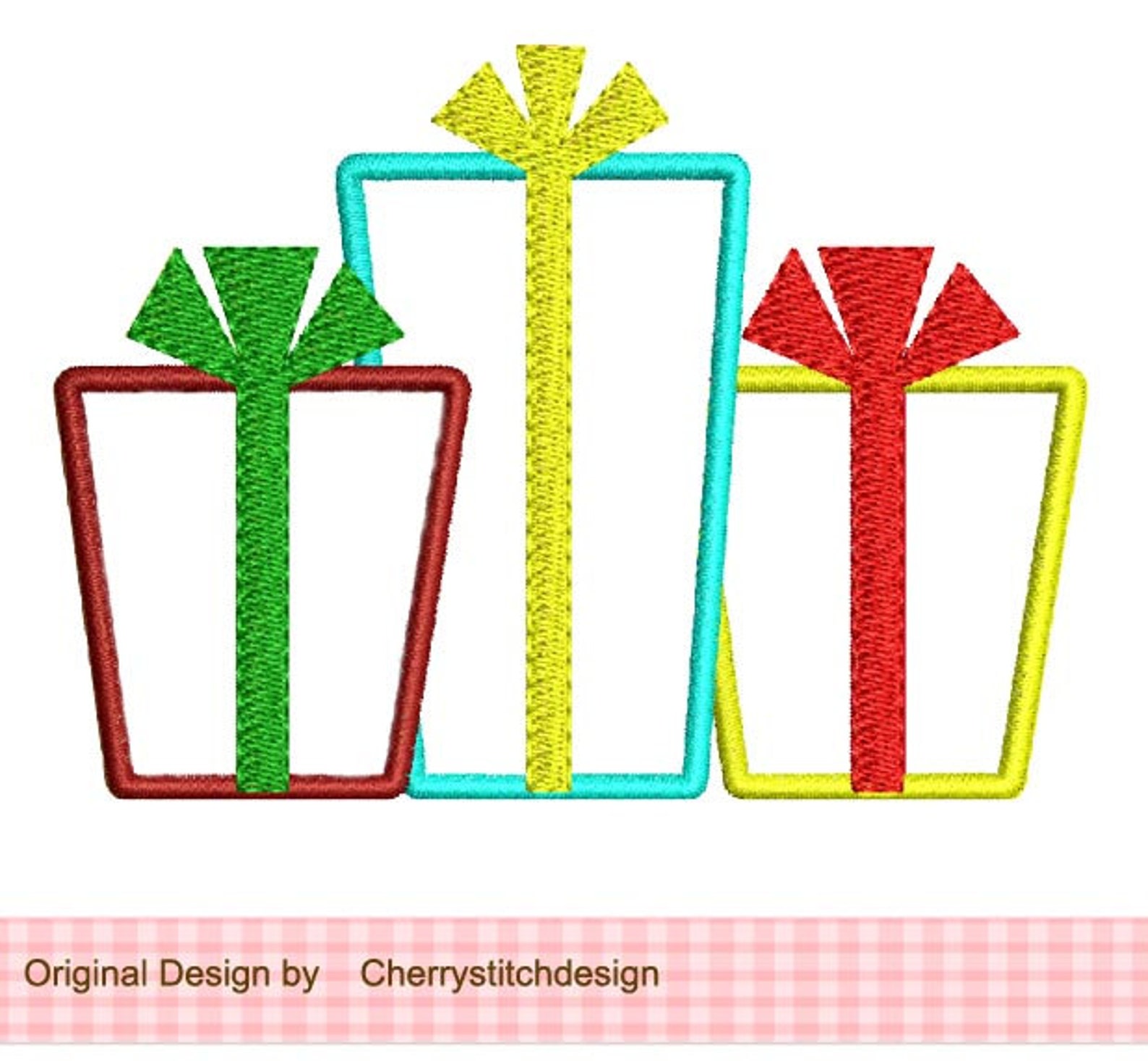 Christmas Embroidery Design Gift Box Machine Embroidery Etsy Australia