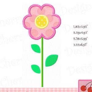 Single Flower Machine Embroidery Applique Design