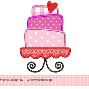 Birthday Cake Machine Embroidery Applique Design