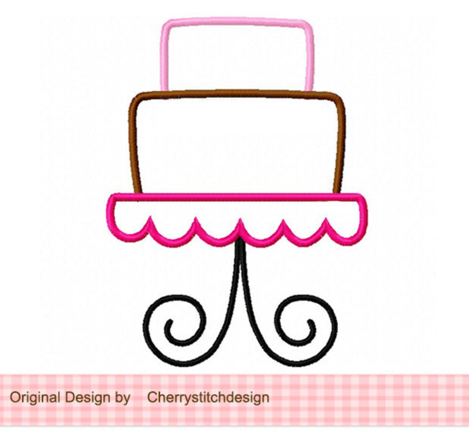 Embroidery Design Birthday Cake Machine Embroidery Applique Etsy