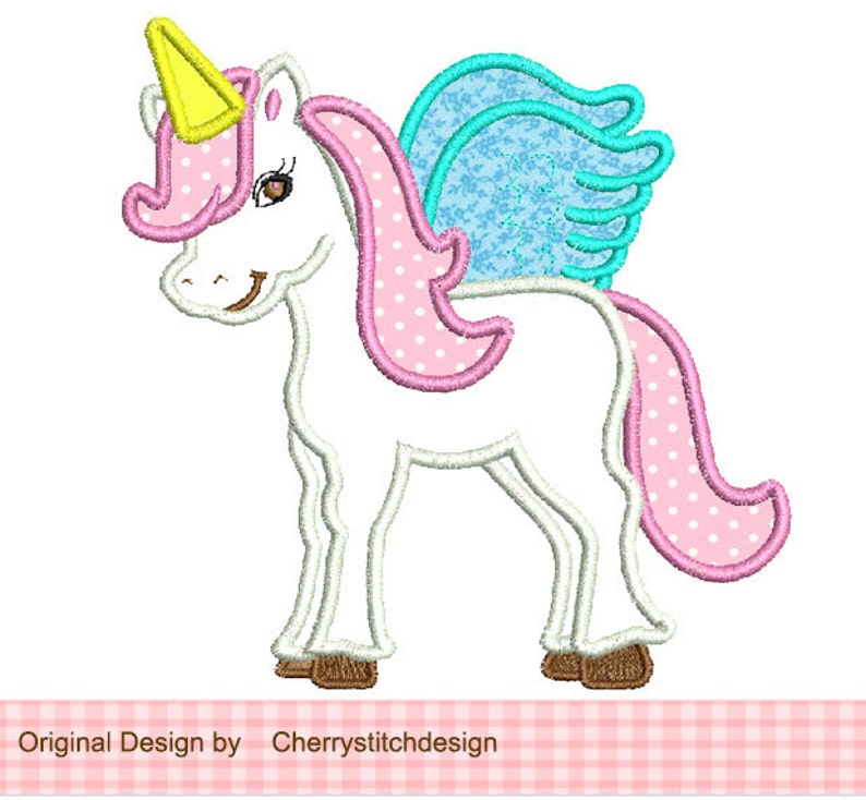 Embroidery design Unicorn embroidery applique image 1