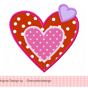 Heart Applique Valentine's Day Embroidery Applique Design