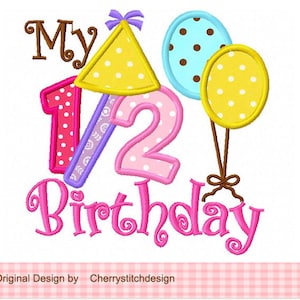 Ma 1/2 conception d&#39;appliques de broderie d&#39;anniversaire