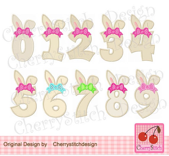 Easter Bunny Numbers Birtday Numbers Machine Embroidery Etsy
