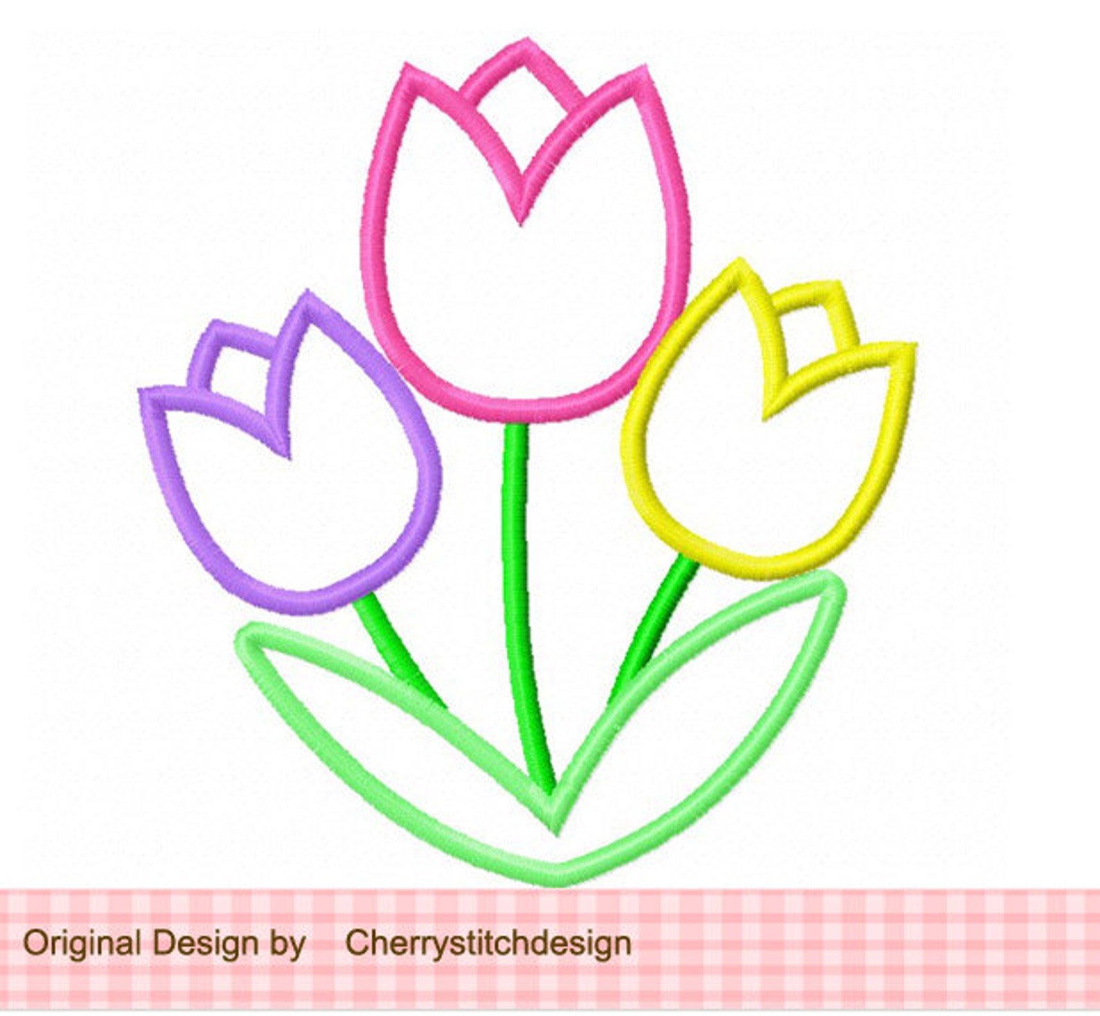 Tulips Machine Embroidery Applique Design 4x4 5x5 6x6 Etsy