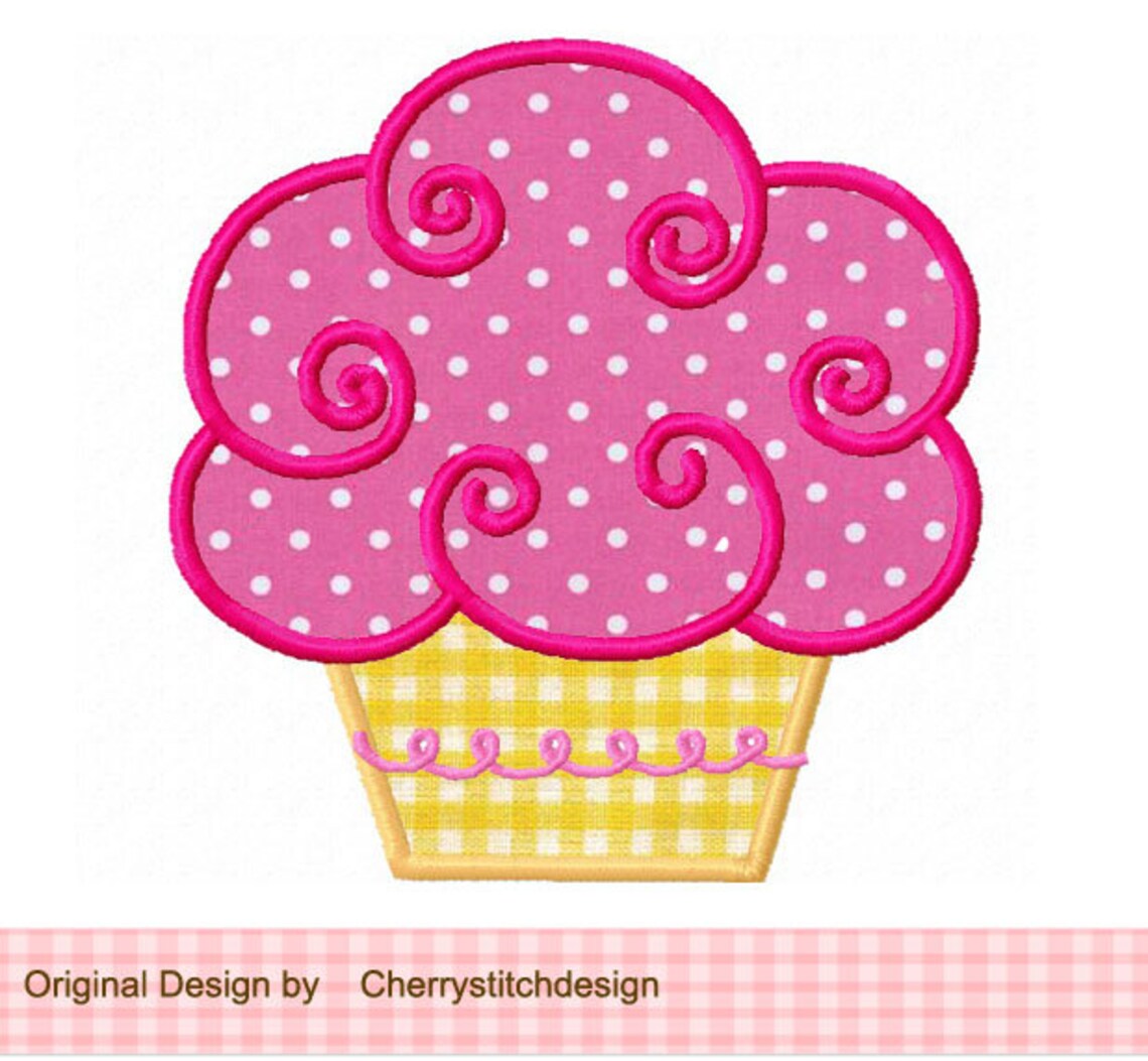 Embroidery Design Cupcake Machine Embroidery Applique Etsy