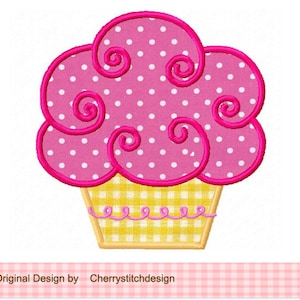 Borduurontwerp Cupcake machineborduurwerk appliqué