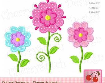 Spring Flowers Machine embroidery applique