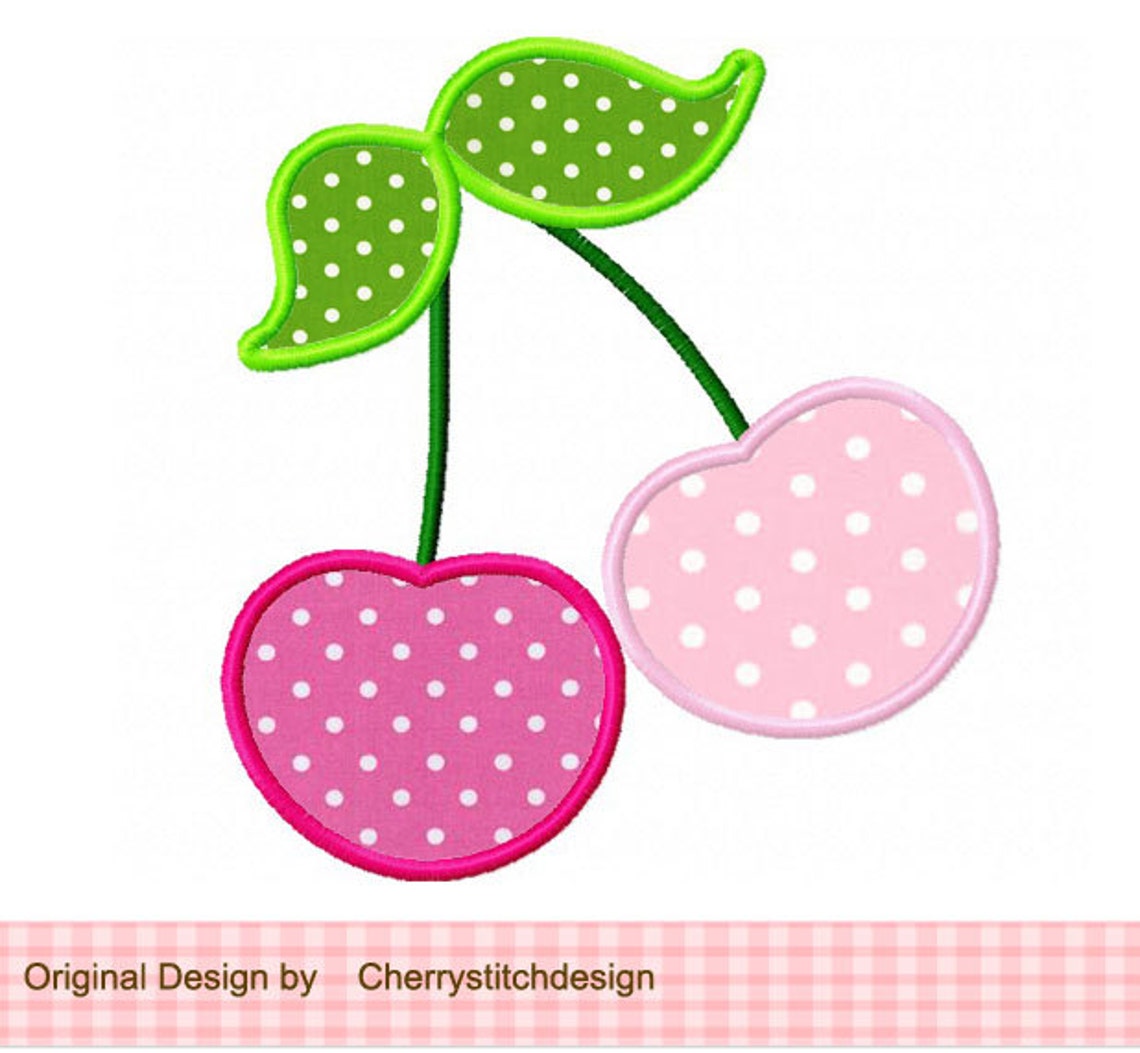 Cherry Machine Embroidery Applique Design aproximación 4x4 Etsy España