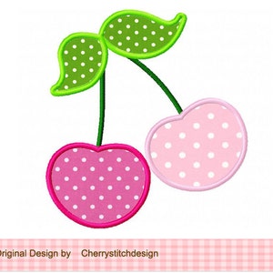Cherry Machine Embroidery Applique