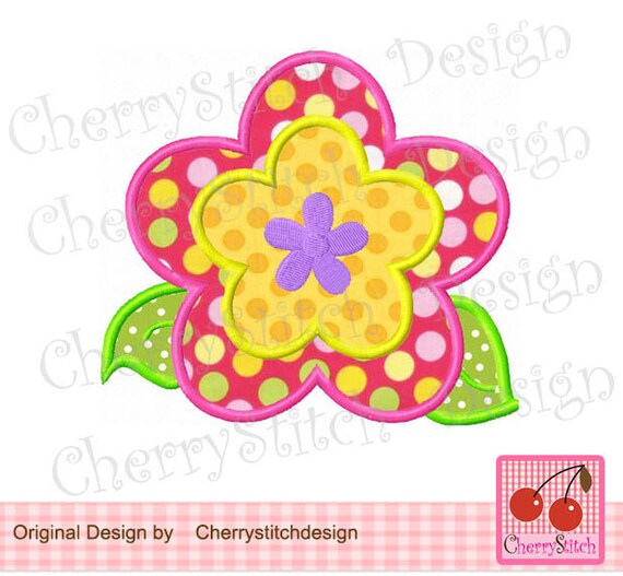 Flower Embroidery Applique Etsy