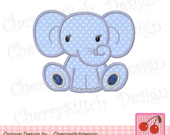 Elephant Baby Animal Machine Embroidery Applique Design - 4x4 5x5 6x6"