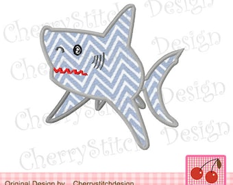 Embroidery Shark Sea Animal Machine Embroidery Applique