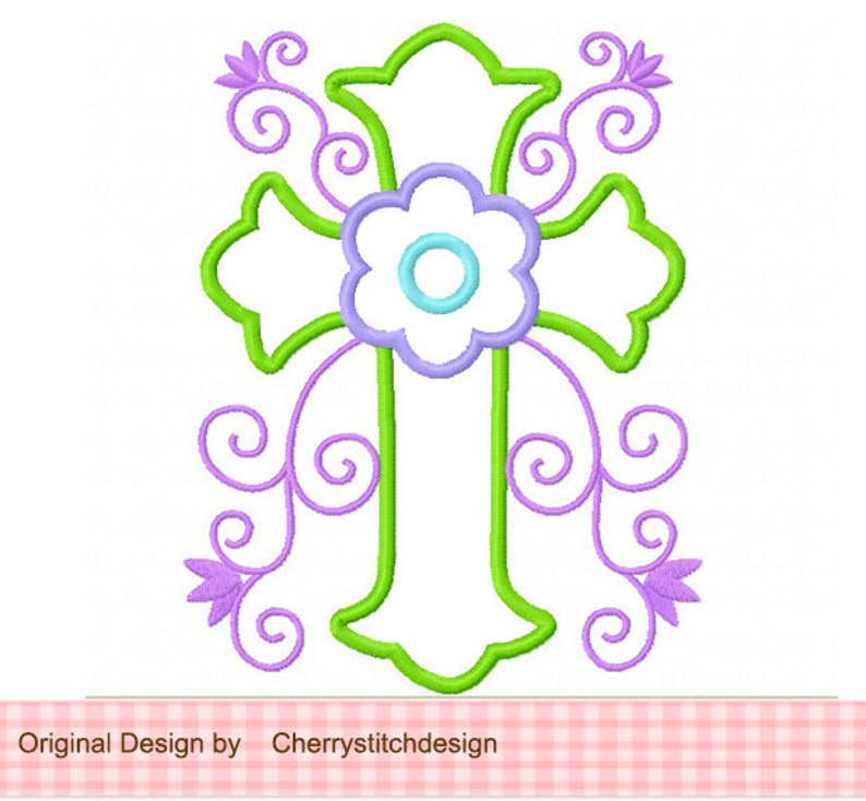 Cross flowers cross machine embroidery applique design 4x4  etsy Cross flowers cross machine embroidery applique design 4x4  etsy