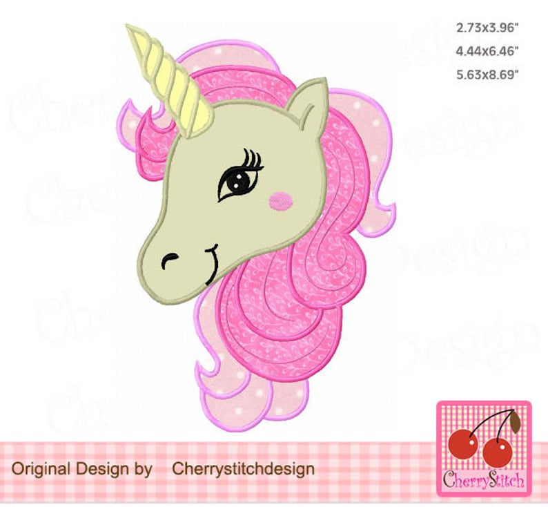 Unicorn Machine Embroidery Applique Design AN0038 for 4x45x7 Etsy