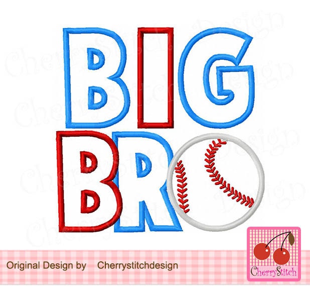 BIG BRO Baseball Machine Embroidery Design 4x4 5x5 6x6 Inch | Etsy