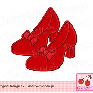 Vintage Dorothy Der Zauberer von Oz inspirierte Hausschuhe - Maschinenstickerei Applikation BG0006