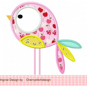 Bird Machine Embroidery Applique Design 03 - 4x4 5x5 6x6&quot;