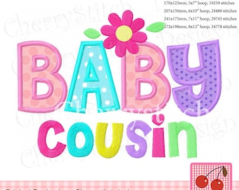 Baby Cousin Machine Embroidery Applique for girls BG0110