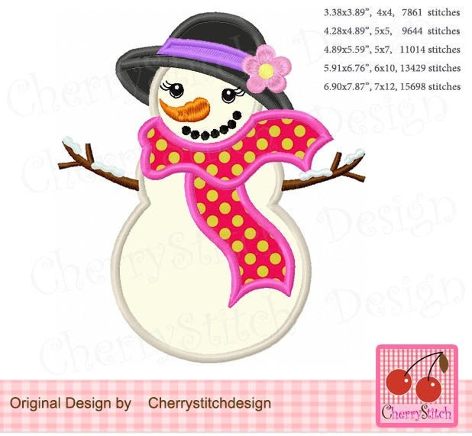 Snowman Lady Snowman Girl Machine Embroidery Applique CH0217 Etsy