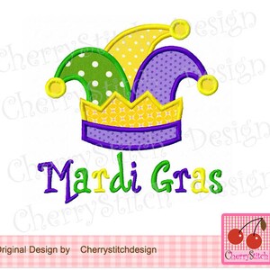 Mardi Gras Machine Embroidery Applique Design