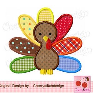 Thanksgiving Turkey Embroidery Applique - Festive Shirt Accent