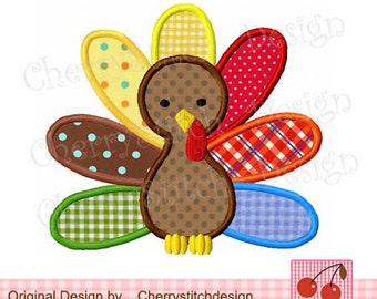 Thanksgiving Turkey Embroidery Applique - Festive Shirt Accent