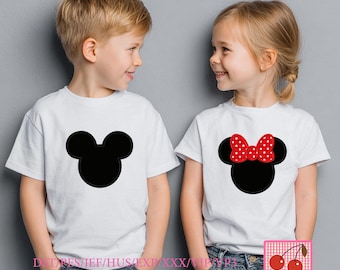Mickey en Minnie-borduurwerk met appliqué (digitale download)