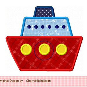 Tugboat Machine Embroidery Applique Design - 4x4 5x5 6x6&quot;