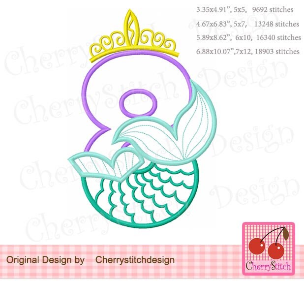 Disney - あやめページ Mermaid Tail Number 8 Mermaid Number 8, Birthday Princess