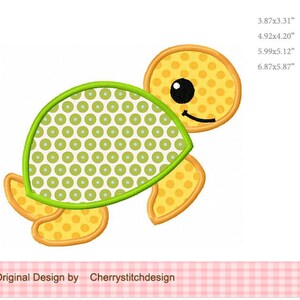 Whimsical Turtle Kid Applique Pattern - Ocean Embroidery Design