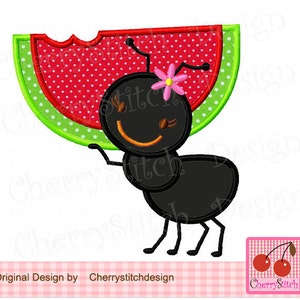 Watermelon Picnic Ant Embroidery Design - 4th of July Applique Pattern