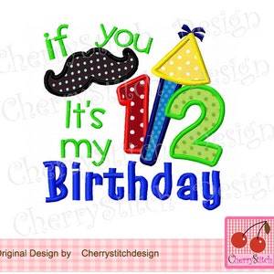 C&#39;est mon demi-anniversaire Motif d&#39;appliques de broderie machine