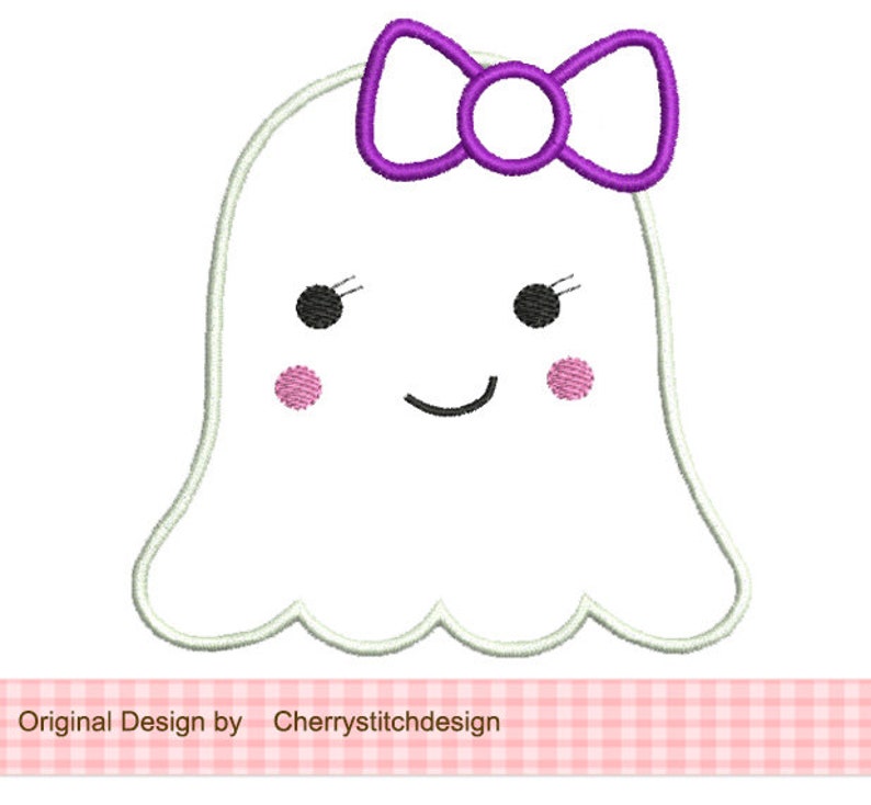 Halloween Cute Girl Ghost Machine Embroidery Applique Design Etsy