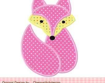 Fox Machine Embroidery Applique Design 02 - 4x4 5x5 6x6"