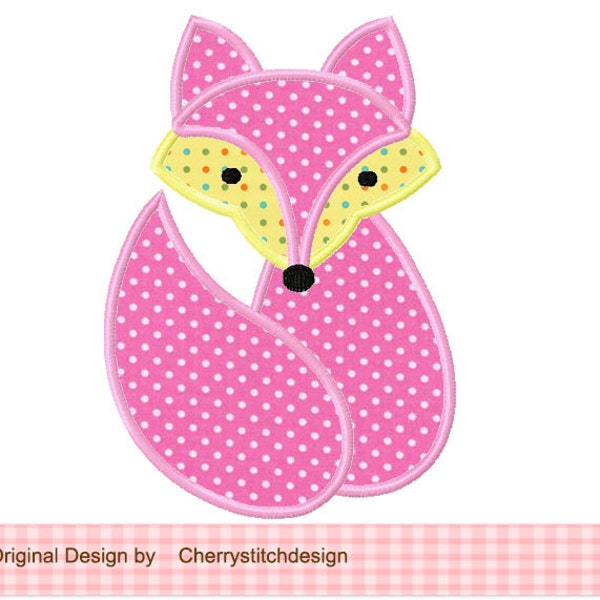 Fox Machine Embroidery Applique Design 02 - 4x4 5x5 6x6"