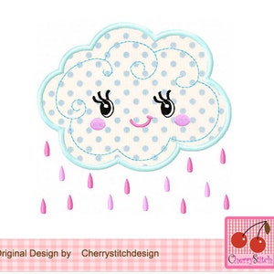 Cloud Cutie Machine Embroidery Applique - 4x4 5x5 6x6"