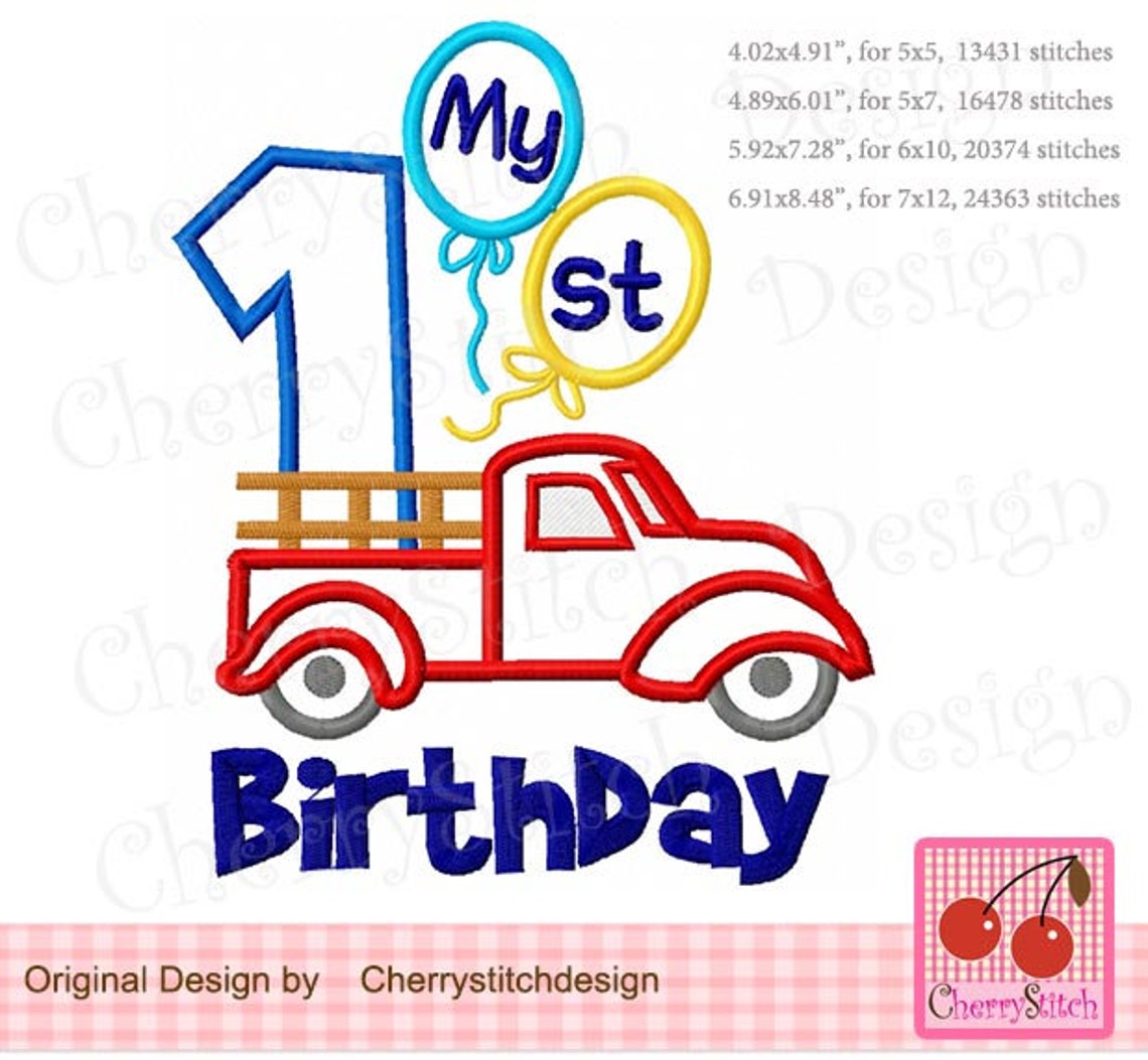 Truck Number 1 My 1st Birthday Transportation Machine - Etsy