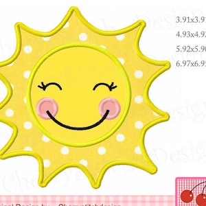 Sunshine embroidery Sun Summer Machine Embroidery Applique