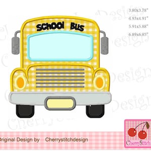 Back to School Machine Embroidery, School Bus Applique