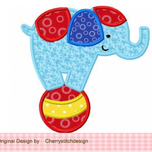 Circus Elephant Machine Embroidery Applique Design - 4x4 5x5 6x6"