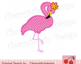 Flamingo Machine Embroidery Applique -4x4 5x5 6x6"