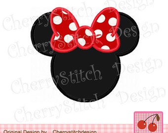 Embroidery Minnie Mouse ears Machine Embroidery Applique