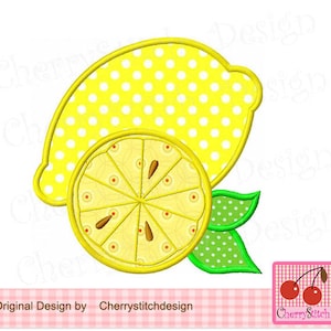 Lemons Machine Embroidery Applique Design - 4x4 5x5 6x6 inch
