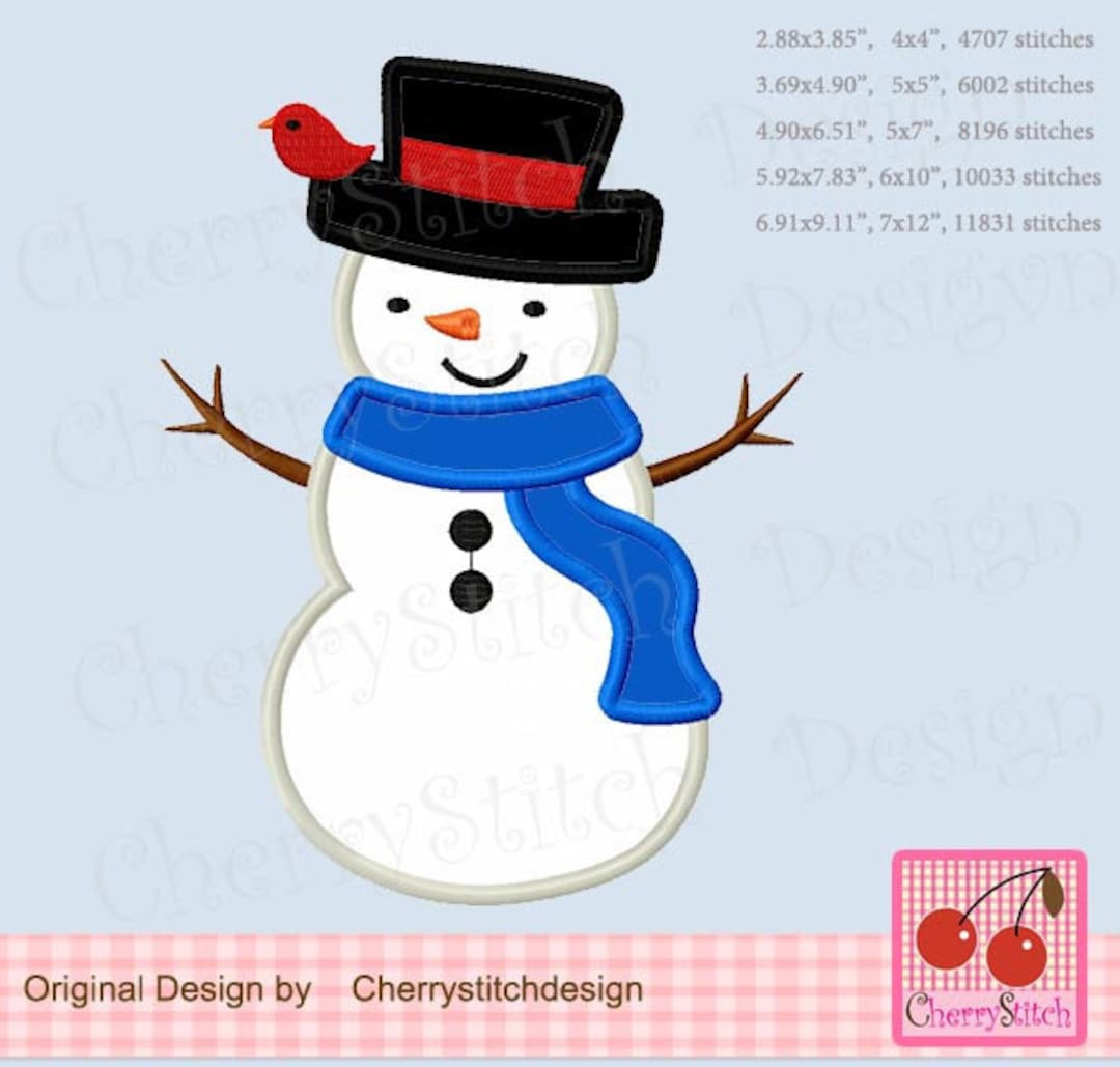 Embroidery Design Snowman Boy Winter Snowman Machine - Etsy