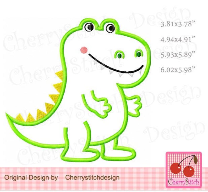 Dinosaur Animal Machine Embroidery Applique Design AN0040 - Etsy