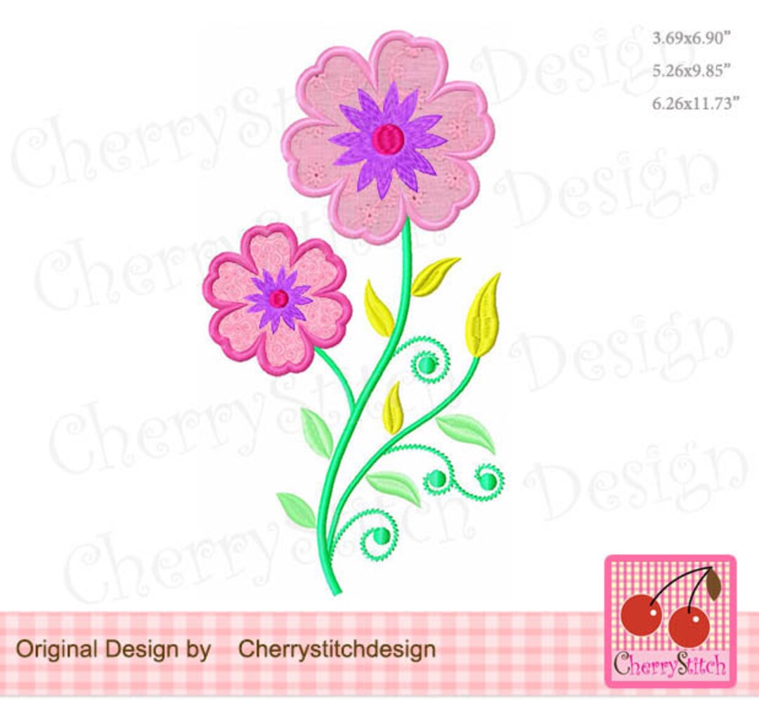 Flowers Vintage Flowers Machine Embroidery Design - for 5x7