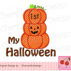 Mon 1er Halloween, appliques de broderie machine citrouilles d&#39;Halloween